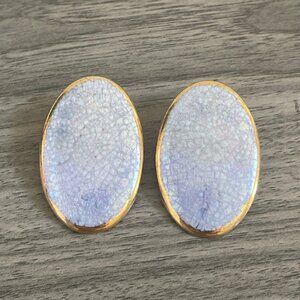 Vintage Anne Moore Ceramic Earrings Retro Artsy Boho Coquette Grandmacore Pastel